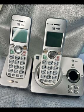AT&T Silver Cordless Phone System with Two Handsets